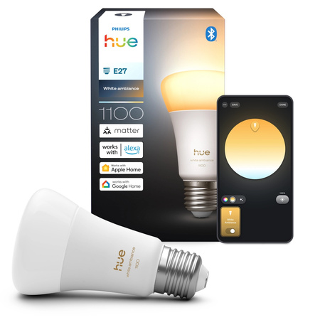 LED žiarovka E27 A60 8,1W = 75W 1100lm 1800-20000K CCT SMART Smart Bluetooth ZigBee White Ambiance Philips HUE