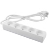 Sieťová predlžovacia zástrčka - 5x uzemnená zásuvka 1,5m 3x1mm 13A biela