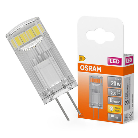 LED žiarovka G4 1,5W = 20W 200lm 2700K teplá biela 12V 320° LED PIN Osram