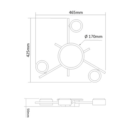 Luster Stropné svietidlo 3x GX53 9W 830lm 2700K, teplá biela čierny Povrchová montáž Videx