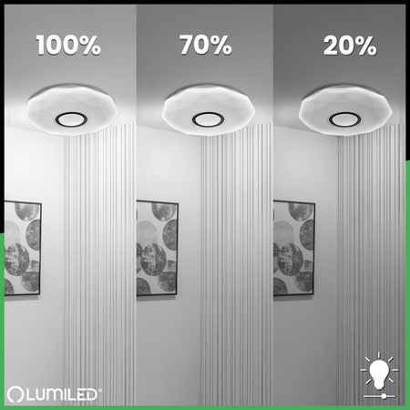 LED stropný plafón WESTA 48W CCT biely okrúhly 40cm + PILOT LUMILED