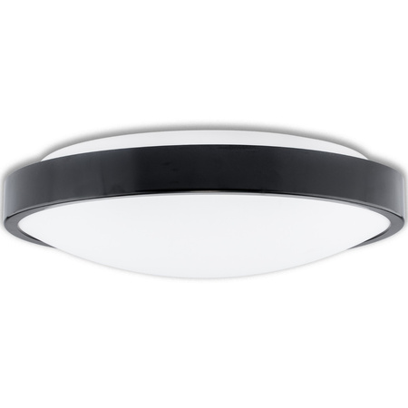 LED stropné svietidlo na povrchovú montáž do kúpeľne 13W 4000K IP44 so senzorom pohybu ZOE LX Black 30cm