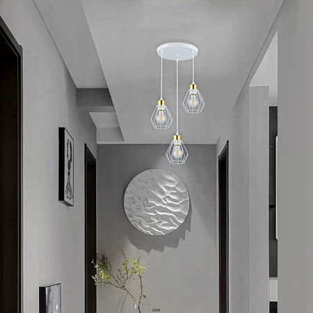 Masterled Stropné svietidlo 3x E27 biele zlato Otto Závesné svietidlo