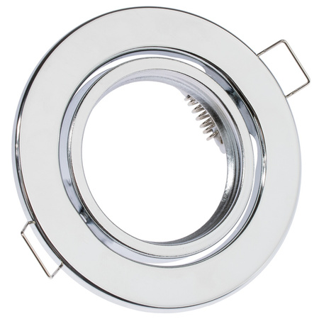 Svietidlo HALOGEN na zapustenú montáž Pohyblivý okrúhly chrómový plech GU10 MR16