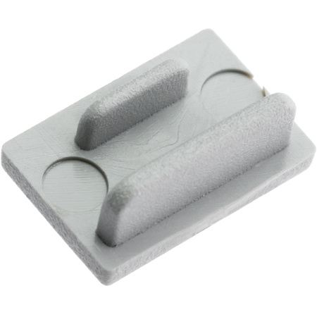 Koncový kryt profilu KM33 z pevného sivého plastu