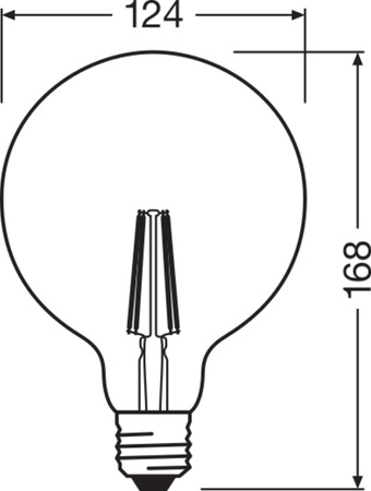 LED žiarovka G124 Sphere E27 11W = 100W 1521lm 4000K neutrálna biela CRI90 300° Stmievateľné vlákno SUPERSTAR PLUS CLASSIC Osram