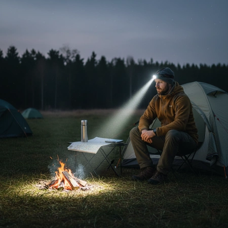 LED dobíjací svetlomet 10W 1200lm 6 režimov SOS USB-C Vodotesný IP68 Videx