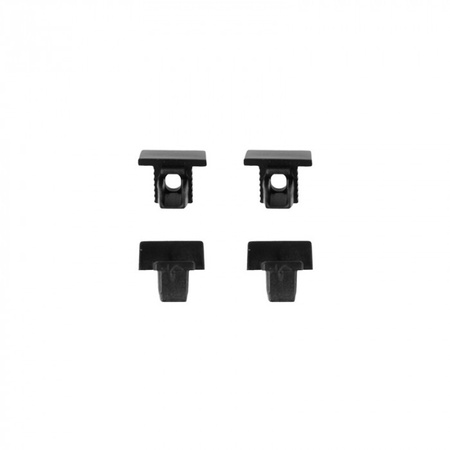 Hliníkový zapustený LED profil Black 2m s matným difúzorom pre LED pásy + krytky Ecolight PW series