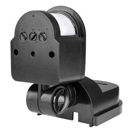 Vonkajší PIR senzor pohybu a súmraku čierny IP44 180° Masterled