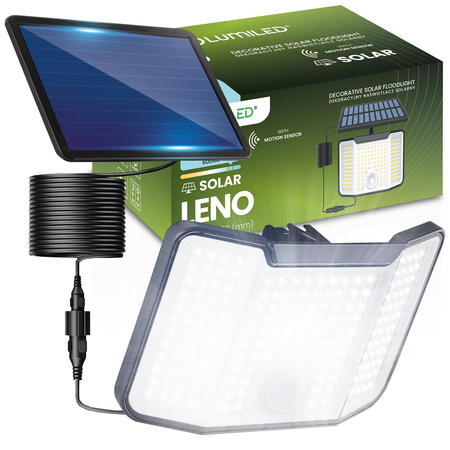 Solárny reflektor LED reflektor 6500K IP44 senzor pohybu a súmraku LENO LUMILED
