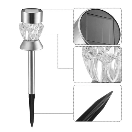 Záhradné LED solárne poháňané Crystal Diamond RGB + studená biela