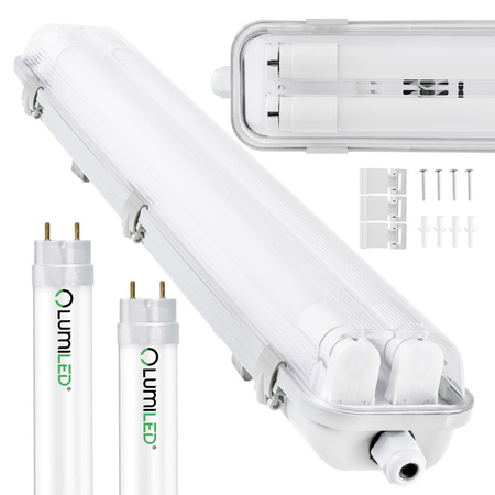 Ohňovzdorné svietidlo 120cm 2x T8 G13 IP65 + 2x LED žiarivky 18W