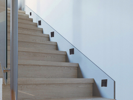 Schodiskové svetlo LED 0,8 W 15 lm 3000 K teplá biela štvorcové čierne Erinus Kanlux