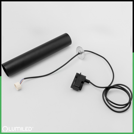 Závesné závesné svietidlo Rail 29cm Reflektor GU10 LED SOPLO Black LUMILED