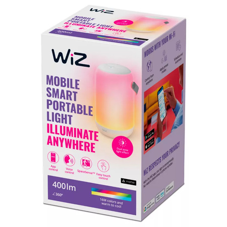 Stolná LED nočná lampa 13,5W 400lm 2200-6500K RGB + TW 19,3cm Smart SMART WiFi Bluetooth App Mobile WiZ