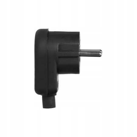 Elektrická uhlová zástrčka UNI-SCHUKO s uzemňovacím pásikom čierna ORNO