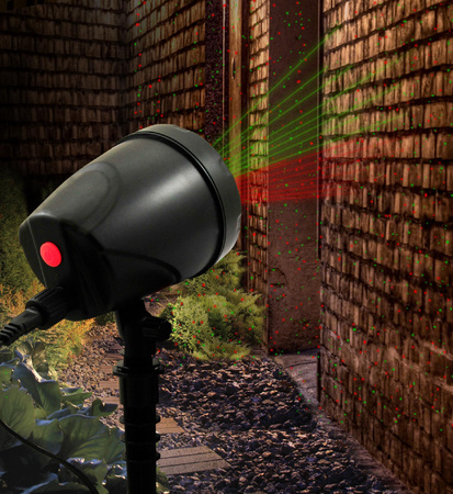 Kladivový vonkajší vianočný laserový projektor 5 funkcií IP44 + napájací zdroj Sanico Goldlux