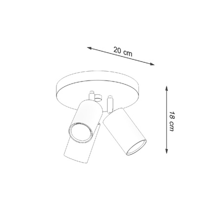 SPOT TUBA Reflektor pre povrchovú montáž stropného svietidla 3x GU10 Movable Tubular Black Modern Ring Sollux