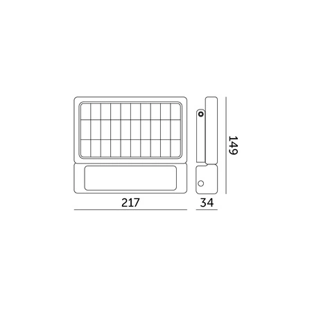 LED solárne vonkajšie záhradné reflektory 5W 500lm 4000lm neutrálna biela 90° so senzorom pohybu a súmraku IP65 čierne Mhc Kobi