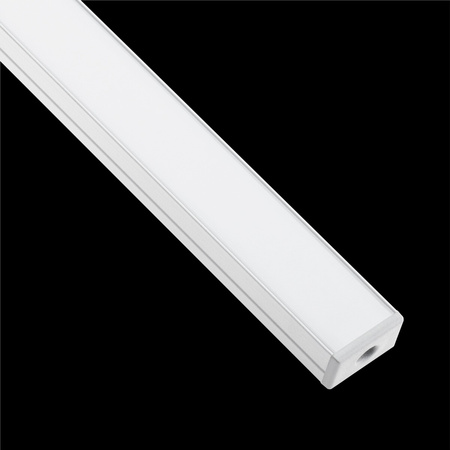 eloxovaný hliníkový profil pre LED KM35 Silver Povrchová montáž 1m + Mliečny kryt + Koncové krytky