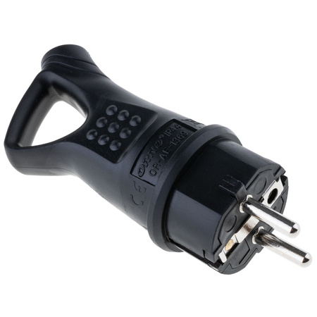 Gumová zástrčka 16A 230V IP44 hermetická s rukoväťou