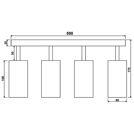 Stropné svietidlo QUALIS SPOT Reflektor Halogénové svietidlo 4xGU10 White