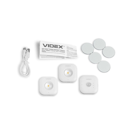 Bezdrôtové LED osvetlenie schodiska so senzorom 1W 70lm CCT 90° 750mAh biela VIDEX