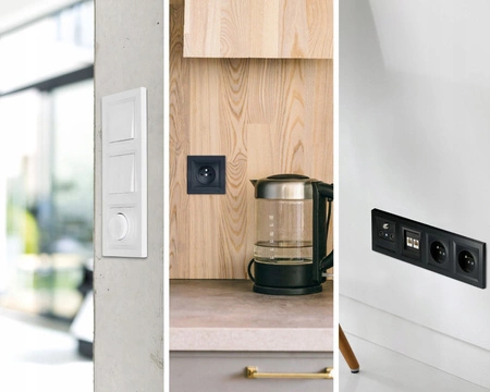 Trojitý vypínač pod omietku bez rámu Asfora Antracit