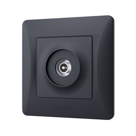 Zásuvka pre jednu televíznu anténu, zapustená pod omietku Čierna BINERA VIDEX