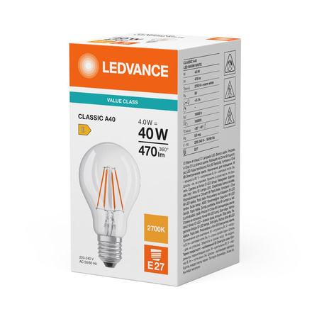 LED žiarovka E27 A60 4W = 40W 470lm 2700K teplá biela 300° Ledvance