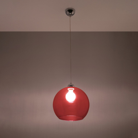 Sollux E27 Round Red Minimalist Ball Pendant Stropné závesné svietidlo