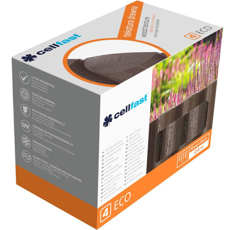 Záhradný palisádový plot Hranica Lemovanie trávnika 4 ECO Brown 2,4 m Silný mrazuvzdorný CELLFAST