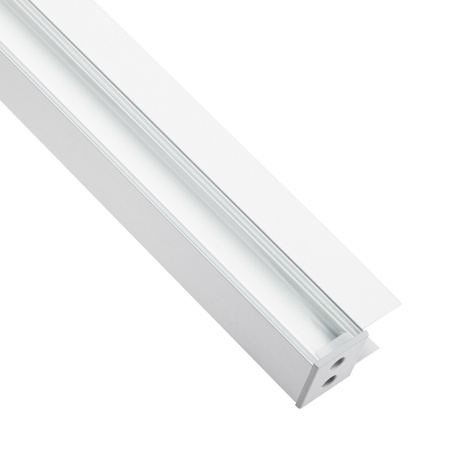 Hliníkový eloxovaný profil pre LED pásy KM48 Silver Povrch regálu 1 m + priehľadné tienidlo + koncové krytky