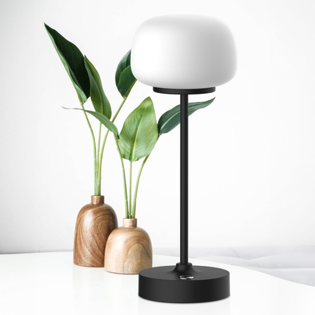 Dekoratívna stolová lampa LED 1,8 W 150 lm 2700K, teplá biela čierny Rimini Sanico Goldlux