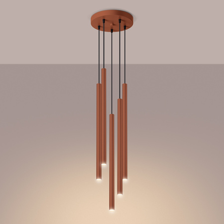 Tuba Spot 5x G9 Ochrová červená Pastelo Oceán zelená SL.1528 Sollux Závesné stropné svietidlo