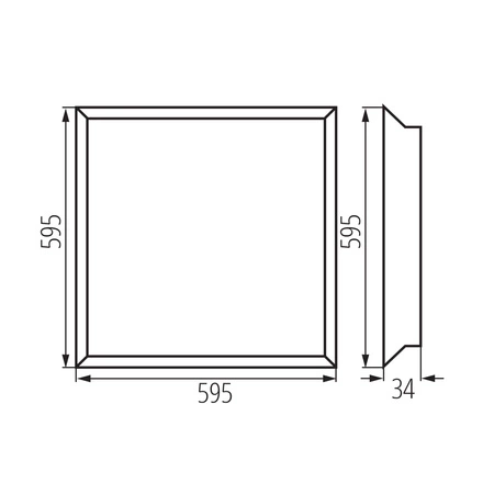 Kancelársky panel LED Plafon 60x60 40W 4800lm 4000lm neutrálna biela CRI90 120° Flush Mounted Square White BLINGO KANLUX