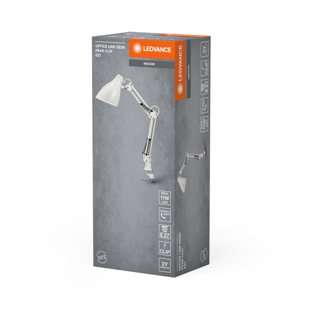 Stolná lampa Stolné svietidlo Stojanový klip Nastaviteľná E27 biela USB-C Kancelárska linka Ledvance