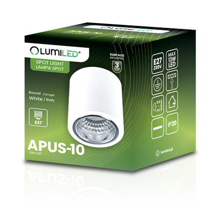 Stropné svietidlo APUS 10 Spot TUBA White E27