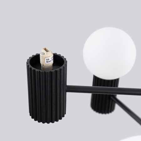 Luster Závesné svietidlo 6x G9 Hliníková čierna halo Francúzska obloha SL.1830 Sollux