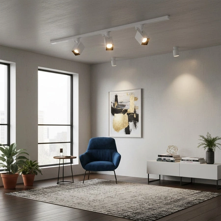 Sanico Goldlux 1-fázová koľajničková súprava + 3x GU10 reflektor biely čierny SQUARE Sanico Goldlux