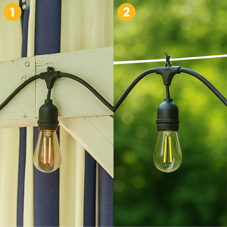 MALUS Vonkajšia záhradná girlanda Svetelná reťaz 20 m 40x E27 Lumiled