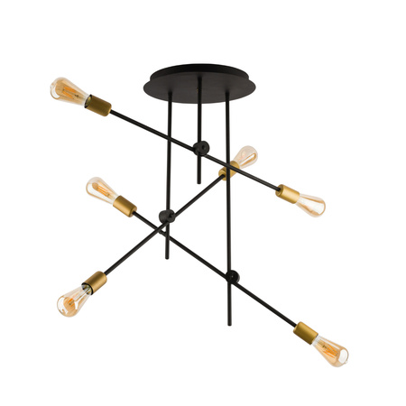 Stropné svietidlo 6x E27 Black Industrial AXIS 9297 Nowodvorski