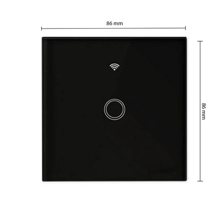 Dotykový sklenený vypínač Single Black IP54 Smart WIFI Masterled