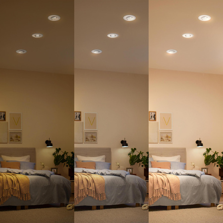 3x LED vstavané svietidlo 5W 550lm 4000lm, neutrálna biela, neutrálna biela pohyblivé okrúhle biele stmievateľné 3-STEP SceneSwitch Cilantro Philips