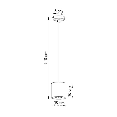 Stropné závesné svietidlo GU10 Cylindrické sivé Moderné Orbis Sollux