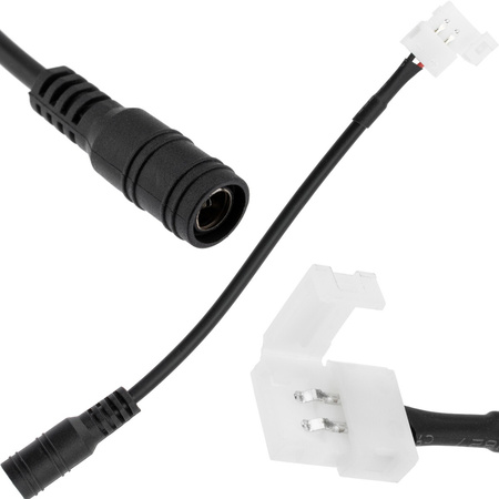 Napájací konektor DC 2,1 / 5,5 mm s 15 cm káblovou svorkou