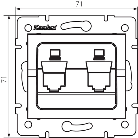 Adaptér internetovej zásuvky RJ45 štvorcový grafit LOGI Kanlux