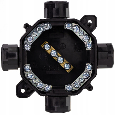 PG16 75x75x33mm Hermetická inštalačná krabica na povrch s vývodkami čierna PAWBOL