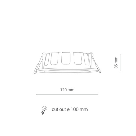 LED svietidlo na zapustenie 8W 650lm 3000K, teplá biela biely Vodotesné IP44 CL KOS 8782 Nowodvorski
