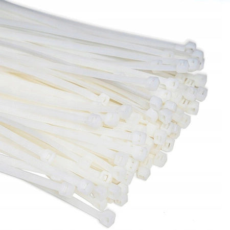 Káblové viazacie pásky 4,6x300 mm Biele TRACKS Zipsové viazacie pásky OK-46300W .MORE 100 ks.